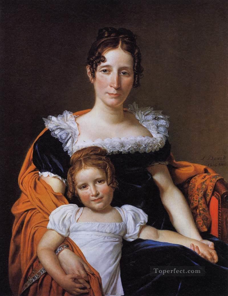 ヴィラン13世伯爵夫人とその娘の肖像 新古典主義 ジャック・ルイ・ダヴィッド油絵
